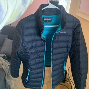 Blue down feathered Patagonia Winter Jacket